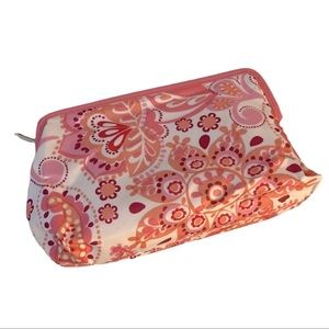 NWOT Clinique Pink Paisley Geometric Floral Makeup Bag Cosmetic Case